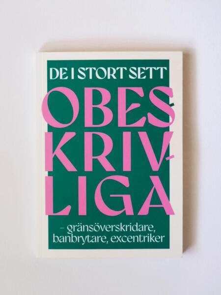 Typografiskt bokomslag "De i stort sett obeskrivliga".