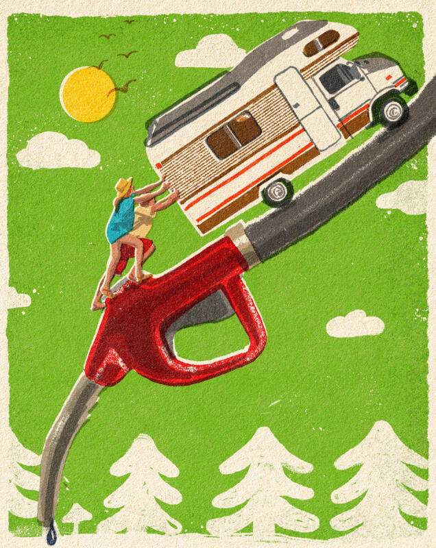 Holidaymakers and the fluctuating prices of oil and gas, De -Morgen, Jilles van den Beukel