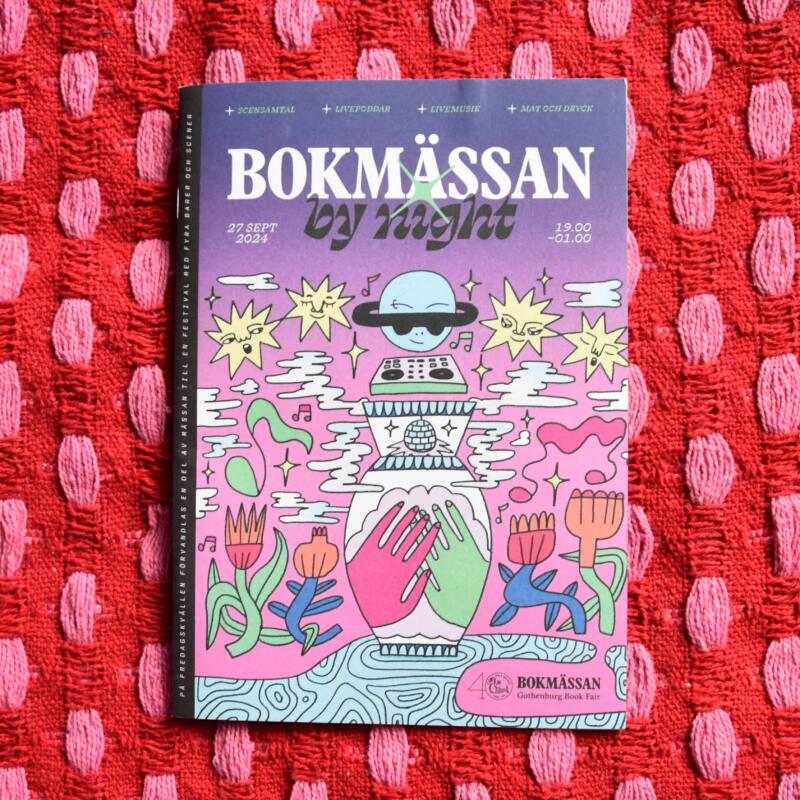 Omslag till programbladet Bokmässan by night 2024