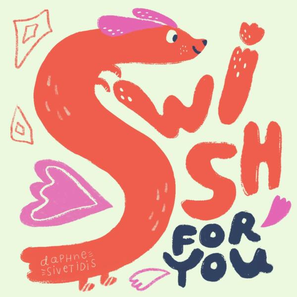 Illustration för en tävling av Swish med texten "Swish for you"