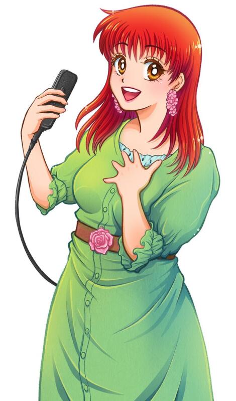 Illustration av Elise Rosberg som mangafigur.