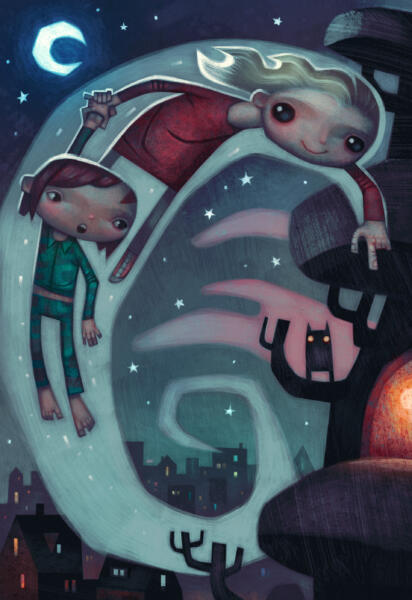 Novellillustration till sagoappen A Story a Day med drömtema.