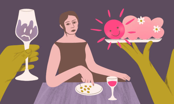 Illustration till KULT Magasin som gestaltar kallprat på sociala tillställningar.