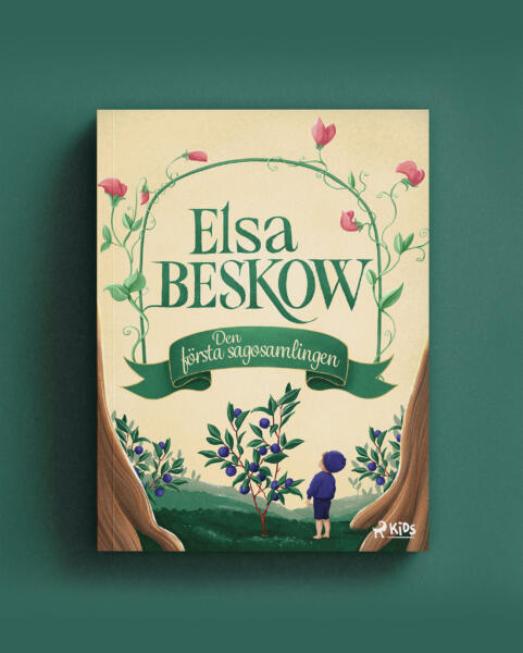Elsa Beskow sagobokssamling i digital utgåva. Pojke i sagoskogen. Digital illustration i färg.