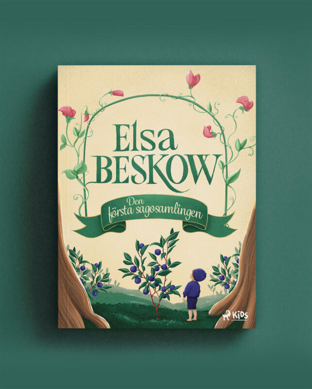 Elsa Beskow sagobokssamling i digital utgåva. Pojke i sagoskogen. Digital illustration i färg.