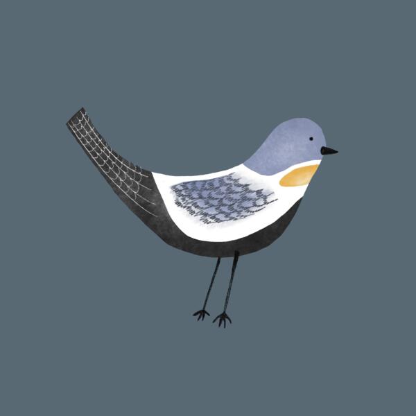 Färgglad illustrerad fågel