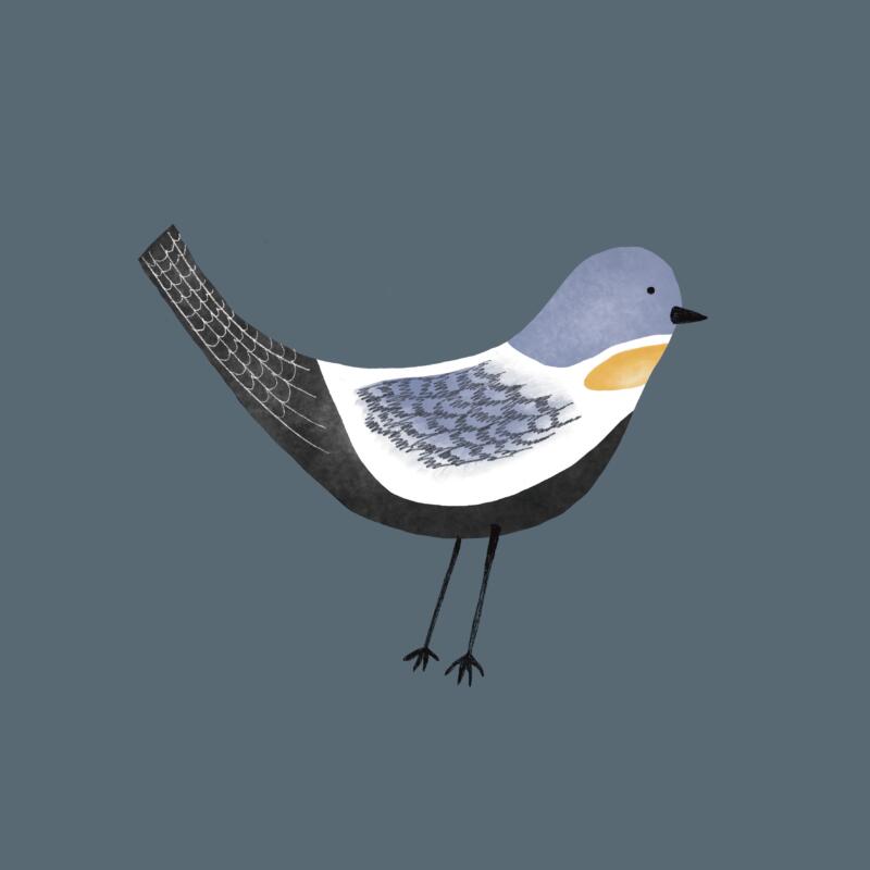 Färgglad illustrerad fågel