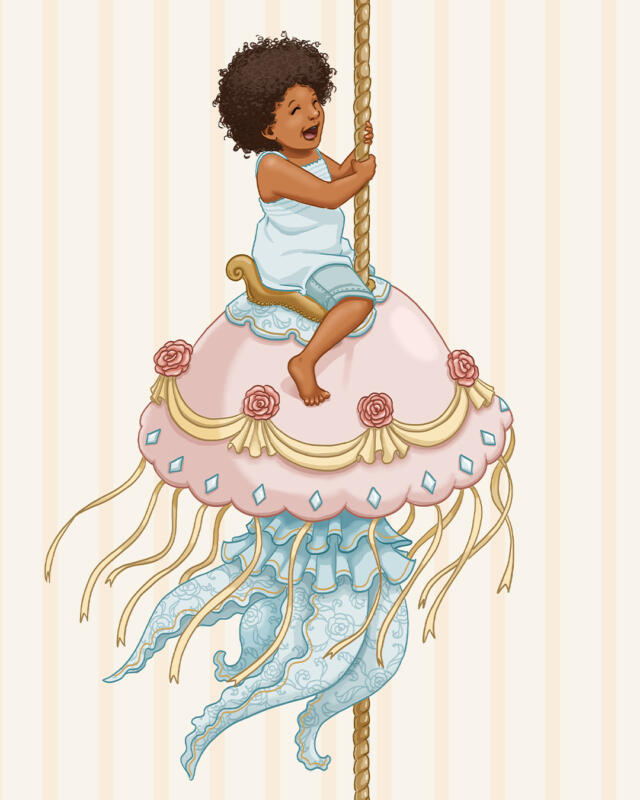 Girl and jellyfish - carousel