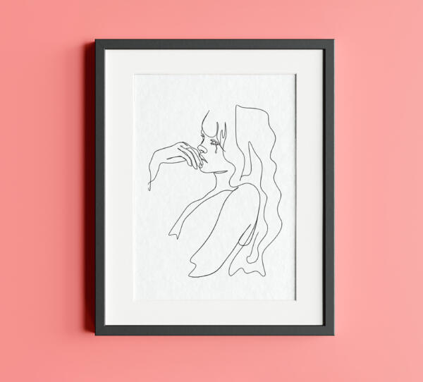 Portraits done with continuous lineart drawings, done digitally.