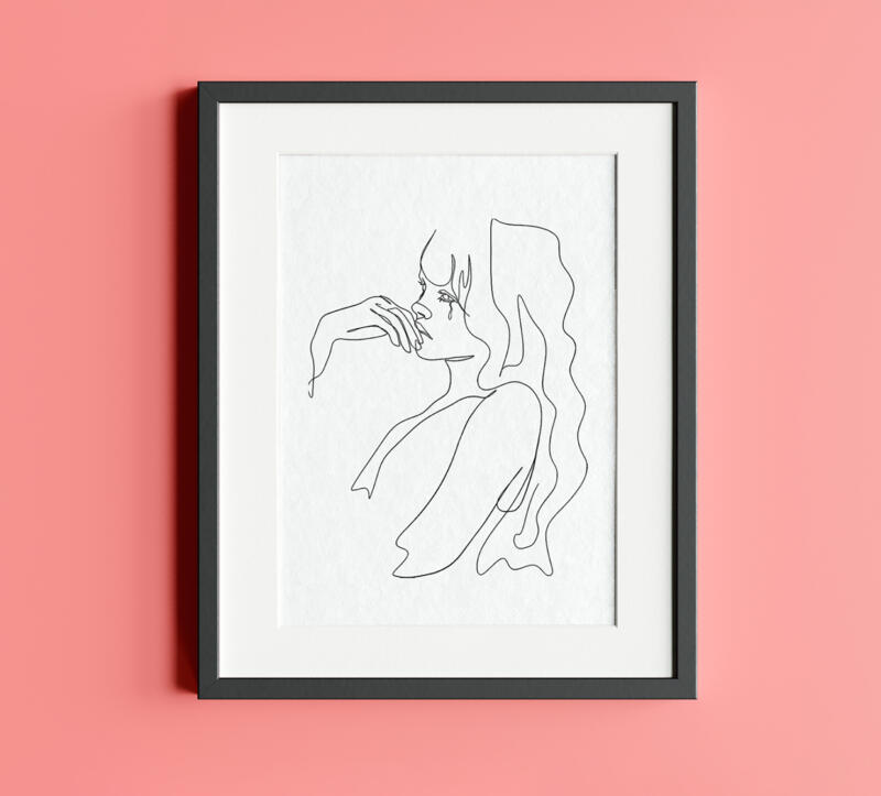 Portraits done with continuous lineart drawings, done digitally.