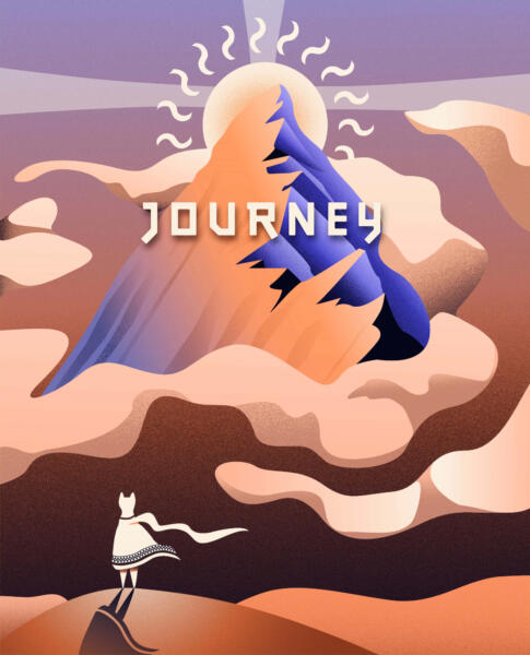 En illustration gjord i Adobe Illustrator, för spelet Journey