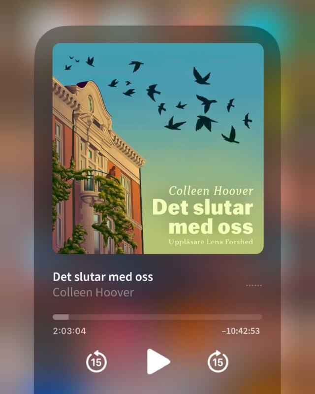 Ljudboksomslag till boken Det slutar med oss av Colleen Hoover.