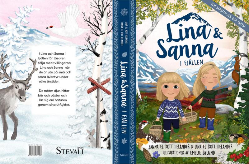 Omslagsbild av barnboken Lina & Sanna i fjällen