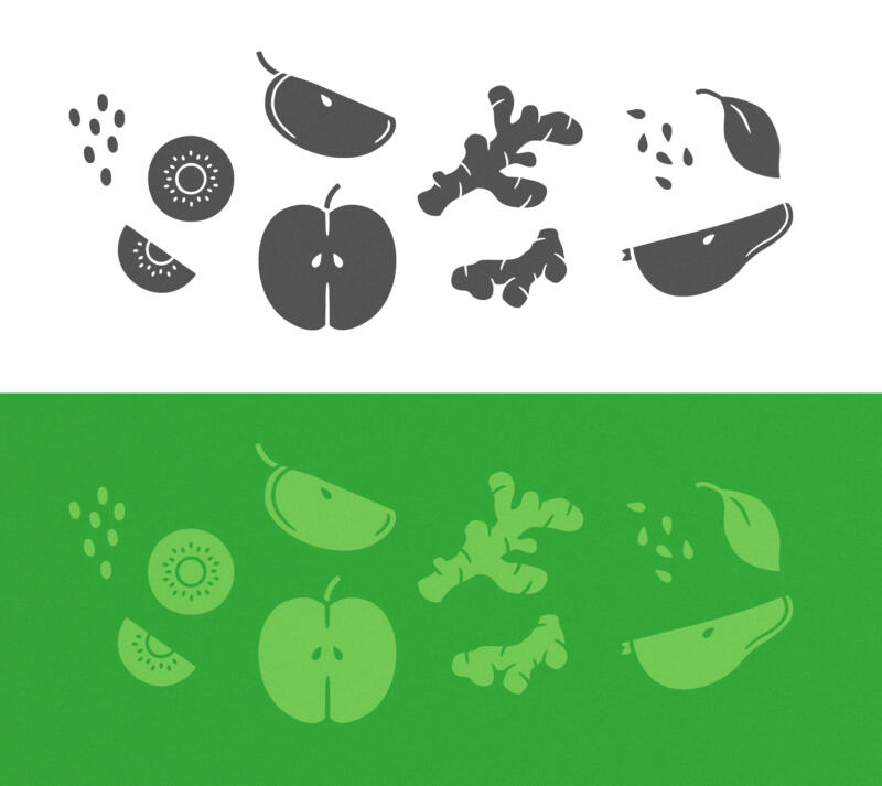 Organiska vektor illustrationer för froosh smothies.