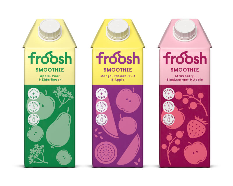 Organiska illustrationer för Froosh tetra förpackningar.