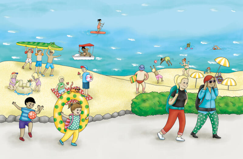 Vid stranden i Italien.