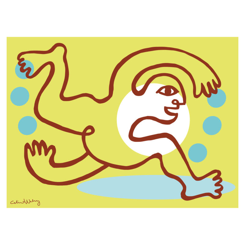 Illustration av en löpare som springer i full fart.