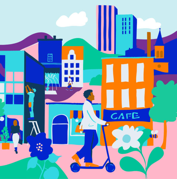 illustration cityview people citylandscape citytour community erica_jacobson