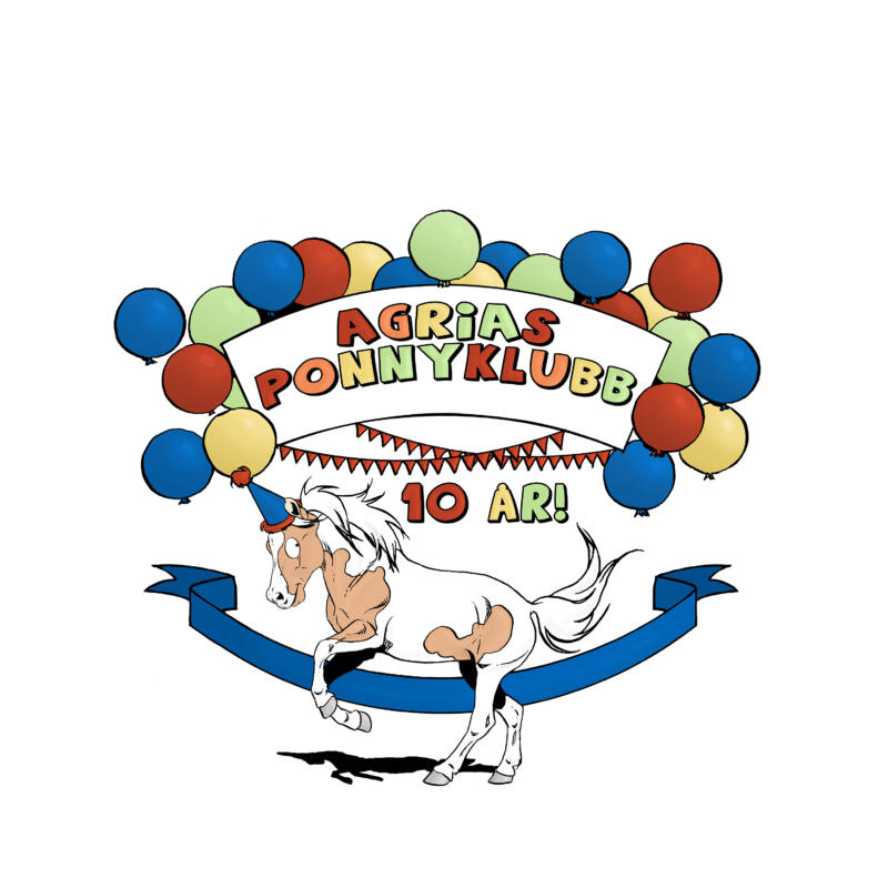 Illustration av en ponny till Agrias ponnyklubb