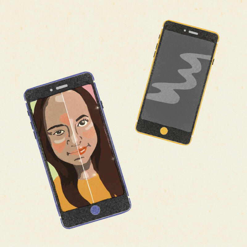 Illustration föreställande skönhetsfilter