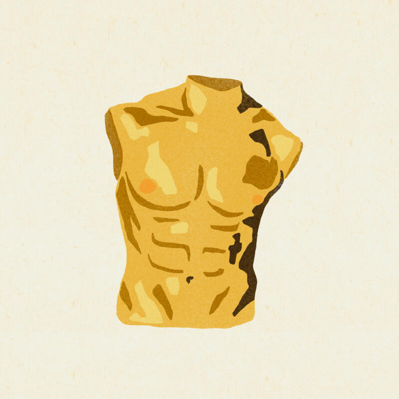 Illustration av en vältränad torso