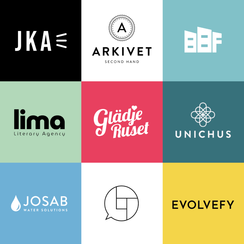 En bild med en samling logotyper