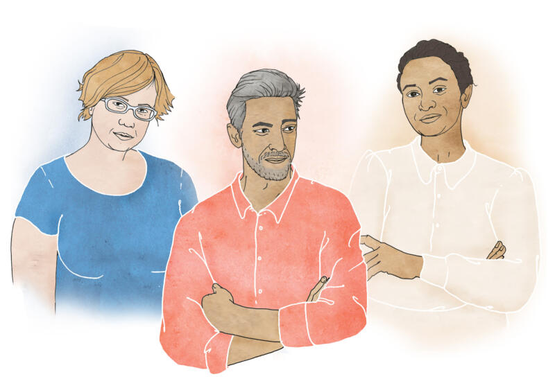 Illustration av föräldrar som har barn med autism