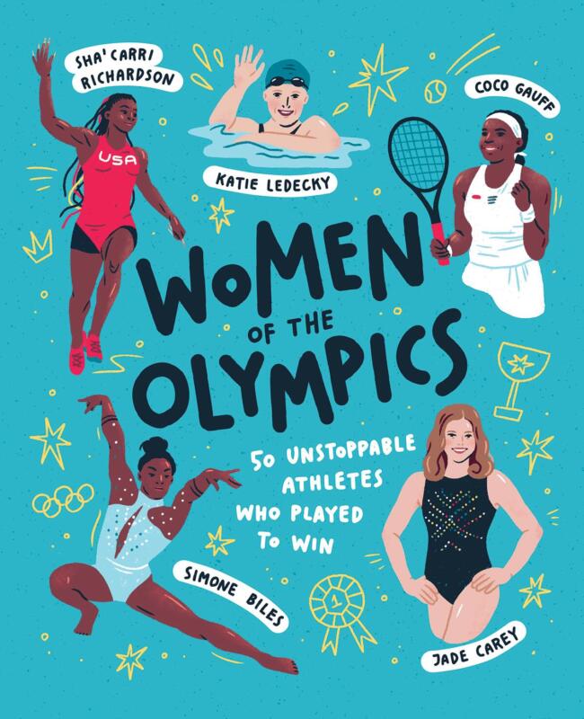 Illustration av kvinnliga olympiska mästare.