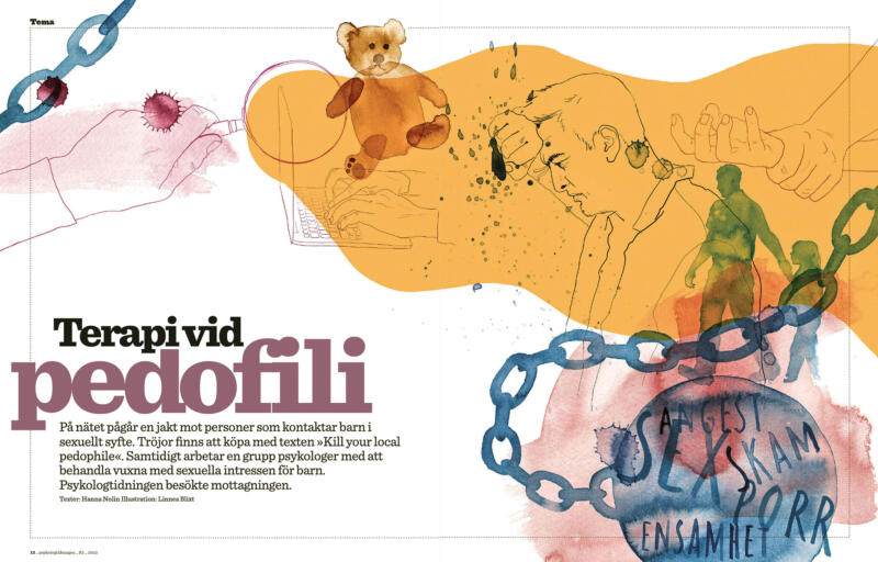 illustration till Psykologtidningen om pedofili.