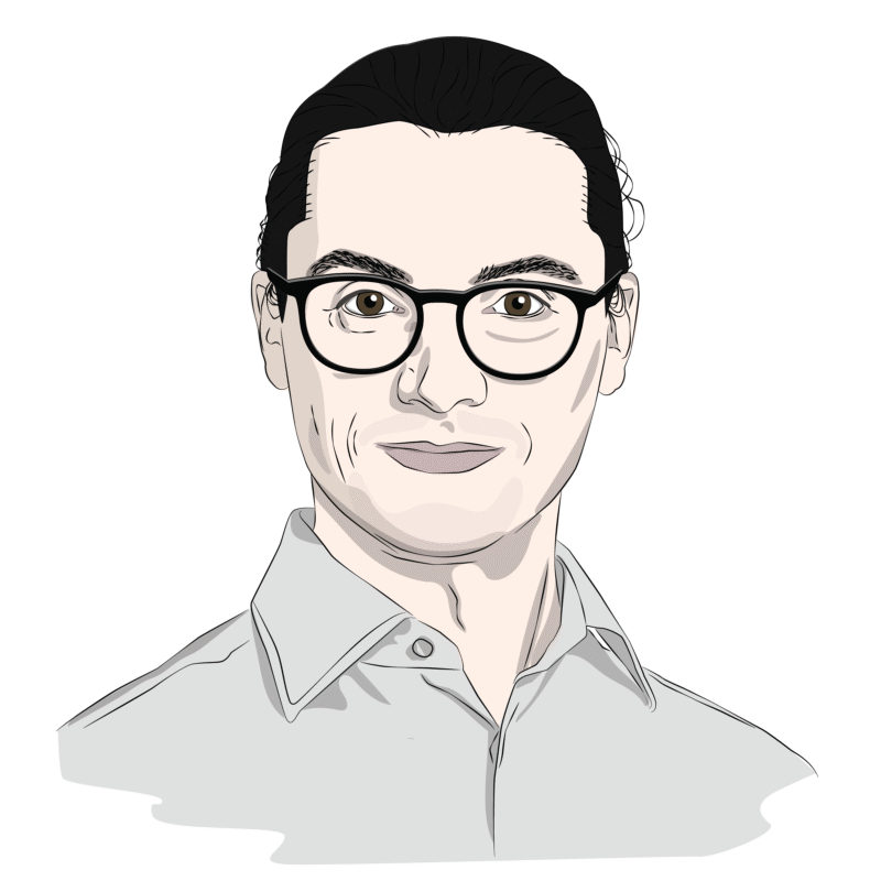 Portrait of a researcher in simple style