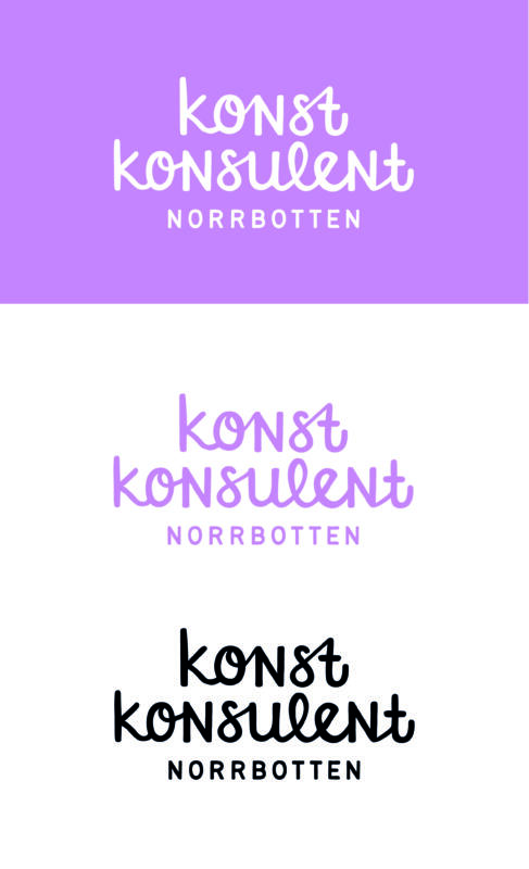 Handritad logotyp till Konstkonsulent region Norrbotten. 
