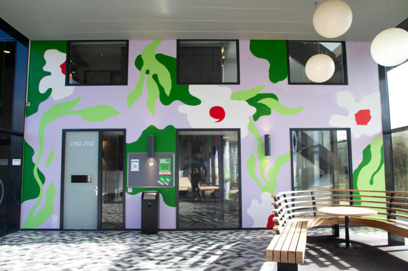 VAAF Muralmålningar i entrén till ett bostadshus i Amsterdam, VAAF Murals in the entrance of an apartment building in Amsterdam