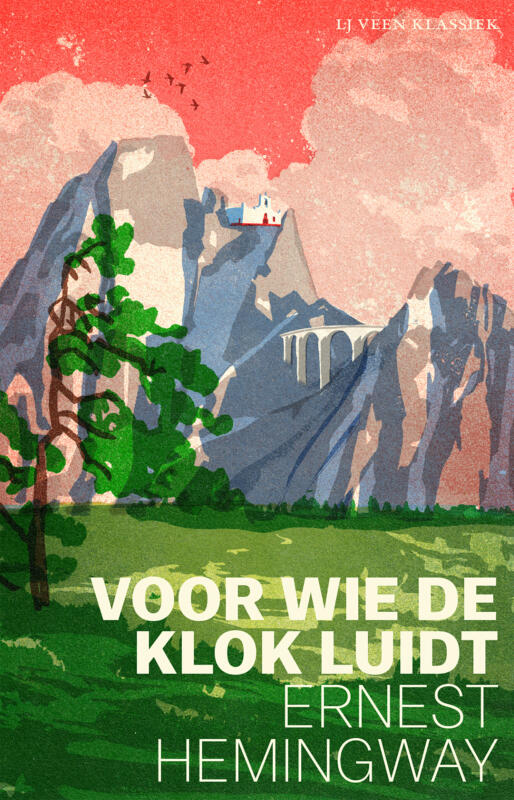 Cover for the book "For Whom the Bell Tolls" (Voor wie de klok luidt) by Ernest Hemingway for the Dutch publishing house Atlas Contact