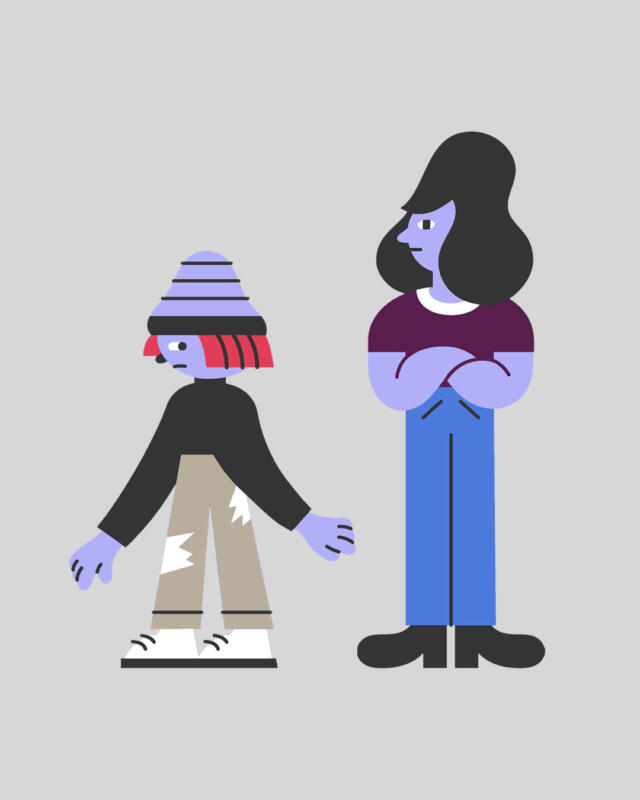 kid and mom