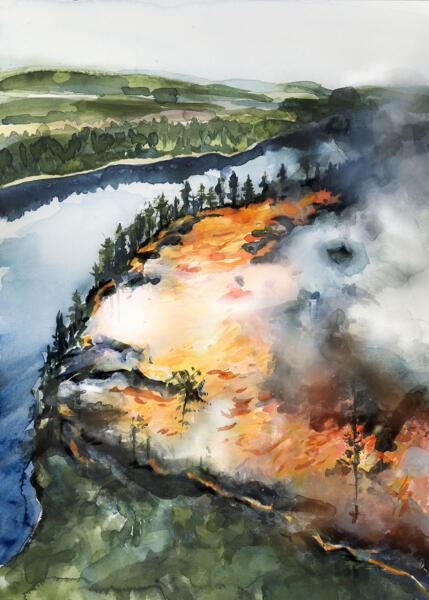 Wildfire Water color