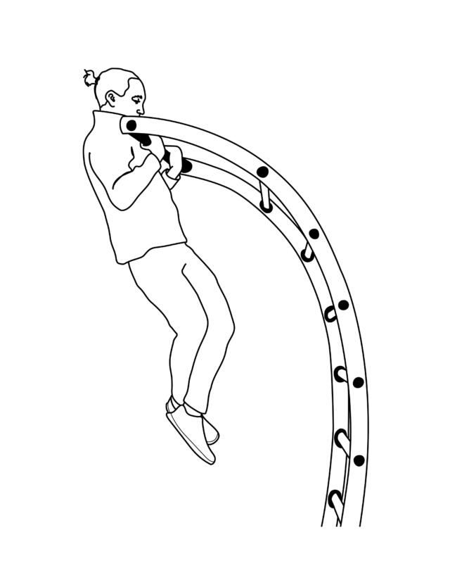 Illustration av person som gör pull ups.