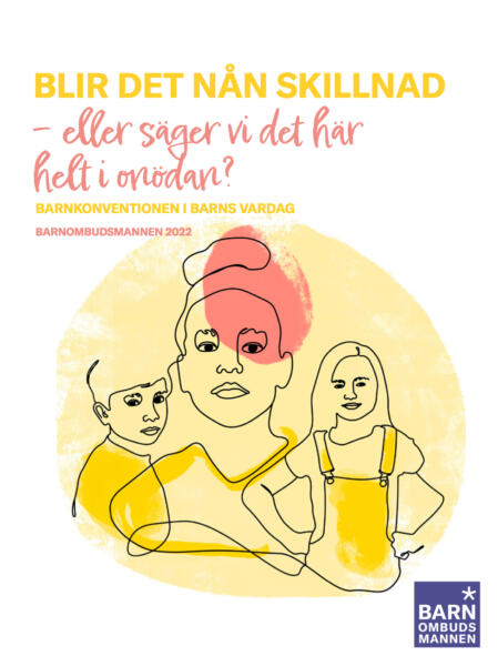 Linjeteckning av tre barn