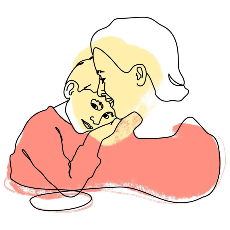 Illustration av vuxen och barn.