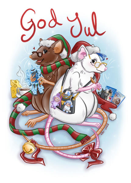råttor som firar jul