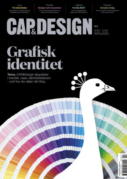 Grafisk identitet visualiserad med pantonefjäder och påfågelpictogram
