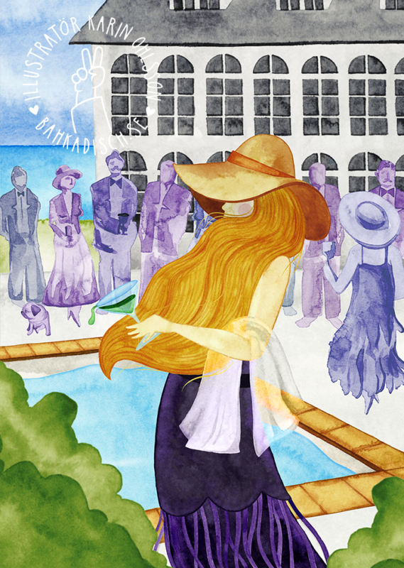 Parfym kvinna drink slott fest illustration