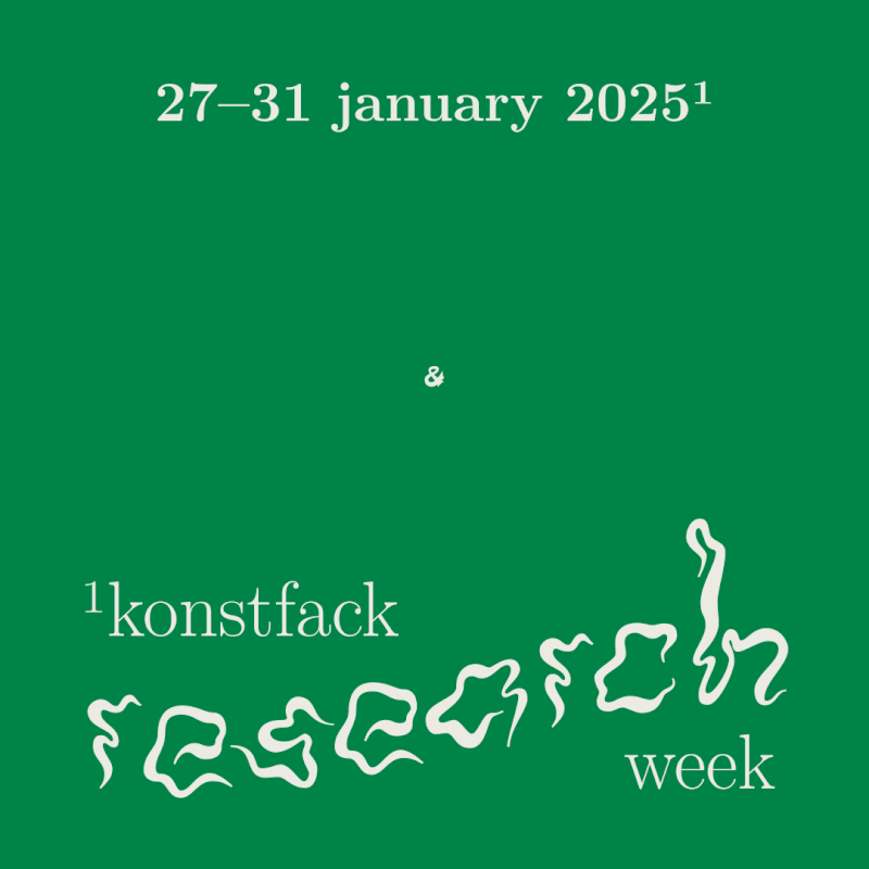 Grafisk design och animation av en inbjudan till Konstfack Research Week 2025.