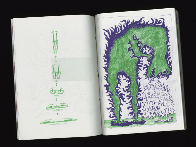 Uppslag ur boken, visande två olika illustrationer.