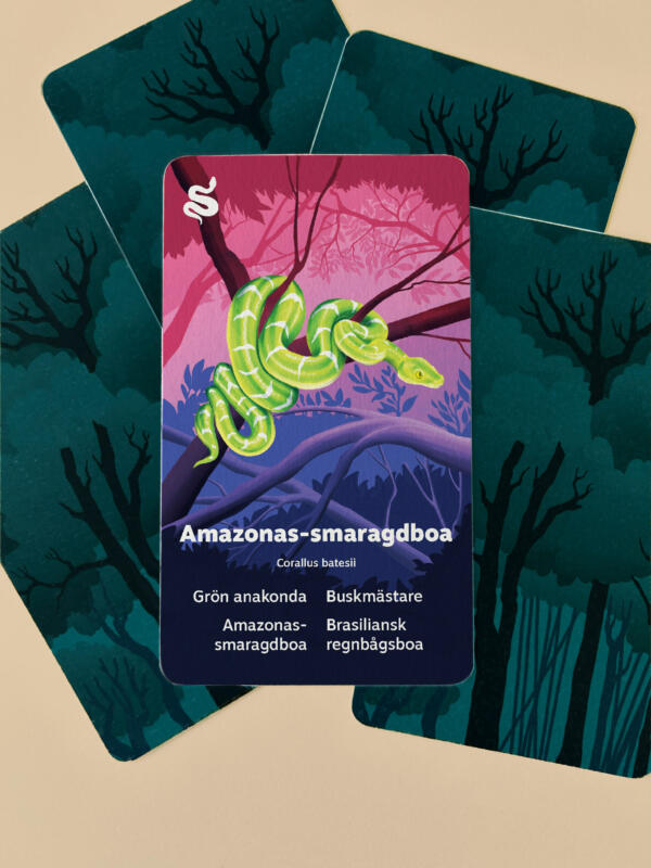 Amazonas-smaragdboa från kortspelet Finns i Amazonas
